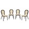 Merrick Lane Toulon Set of Four Stacking Thonet Bistro Style Chair, PE Cane Rattan Seat, and Metal Frame for Indoor/Outdoor Use